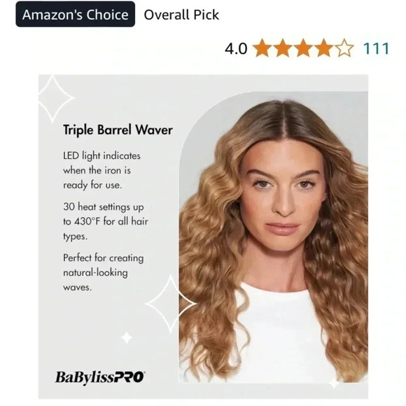 BabylissPRO Porcelain Ceramic Triple Barrel Waver, Black - Picture 3 of 5